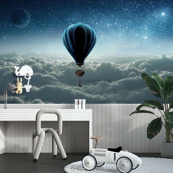 Fotótapéta Hőlégballon egy kosárral, amelyhez egy kosarat csatoltak, Modern fotótapéta, Modern fotótapéta, u70538 - Muralas.hu