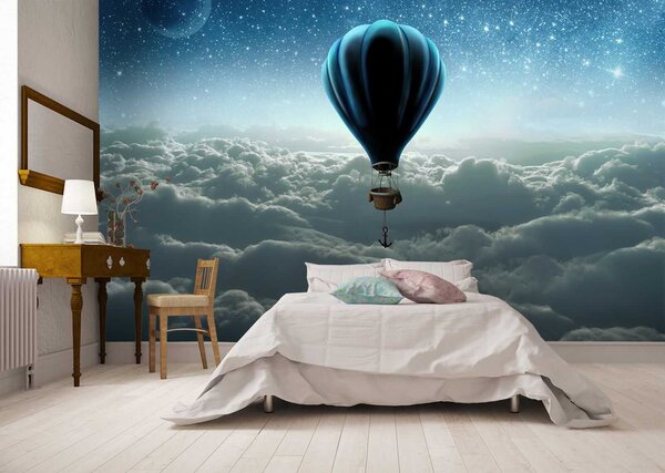 Fotótapéta Hőlégballon egy kosárral, amelyhez egy kosarat csatoltak, Modern fotótapéta, Modern fotótapéta, u70538 - Muralas.hu