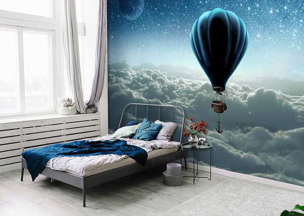 Fotótapéta Hőlégballon egy kosárral, amelyhez egy kosarat csatoltak, Modern fotótapéta, Modern fotótapéta, u70538 - Muralas.hu