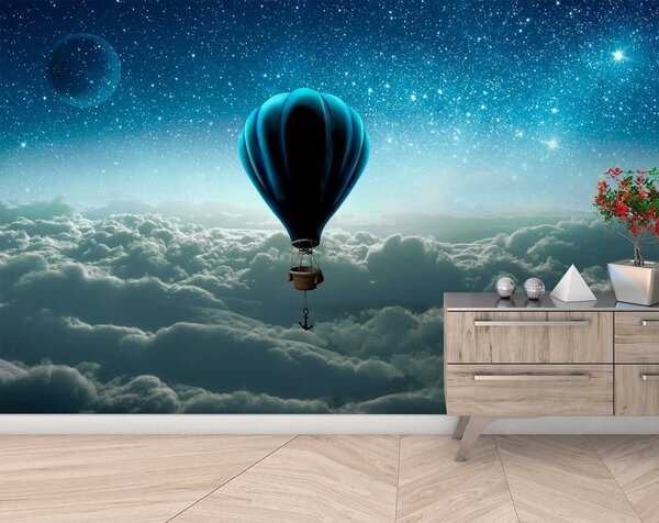 Fotótapéta Hőlégballon egy kosárral, amelyhez egy kosarat csatoltak, Modern fotótapéta, Modern fotótapéta, u70538 - Muralas.hu