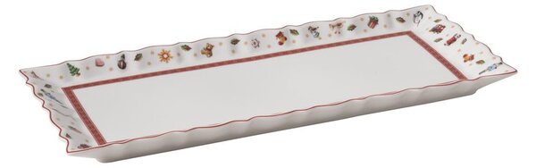 Toy's Delight fehér-vörös porcelán karácsonyi tálca, hossz 38,5 cm - Villeroy & Boch