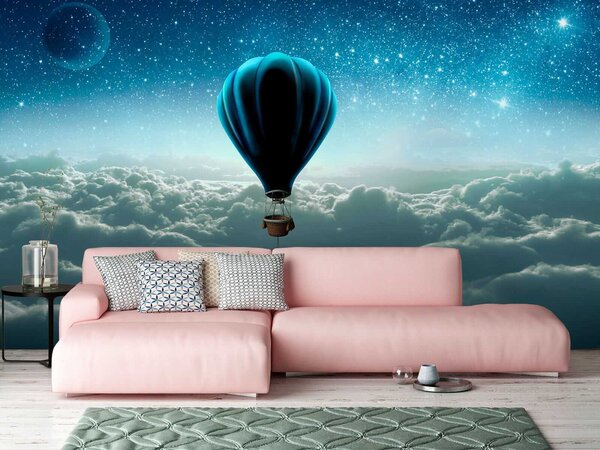 Fotótapéta Hőlégballon egy kosárral, amelyhez egy kosarat csatoltak, Modern fotótapéta, Modern fotótapéta, u70538 - Muralas.hu