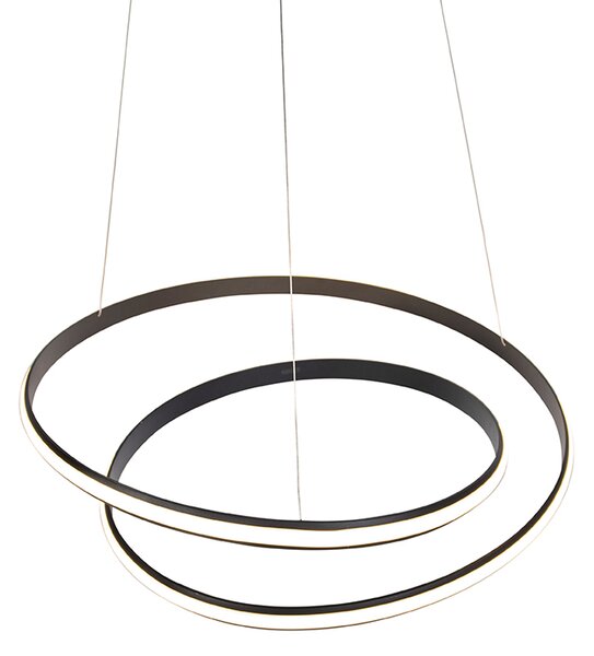 Modern függőlámpa fekete 74 cm LED-del - Rowan