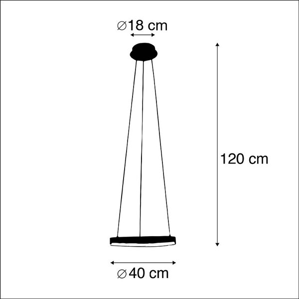 Design lógólámpa fekete 40 cm LED-del, 3 fokozatú fényerőszabályzóval - Anello