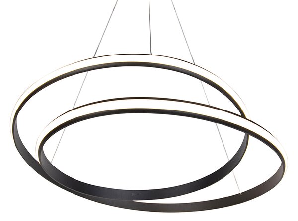 Modern függőlámpa fekete 74 cm LED-del - Rowan