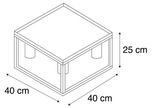 Ipari mennyezeti lámpa fekete 40 cm 4-lámpás - Cage