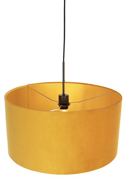 Fekete lógólámpa sárga bársony árnyékolóval és arannyal 50 cm - Combi