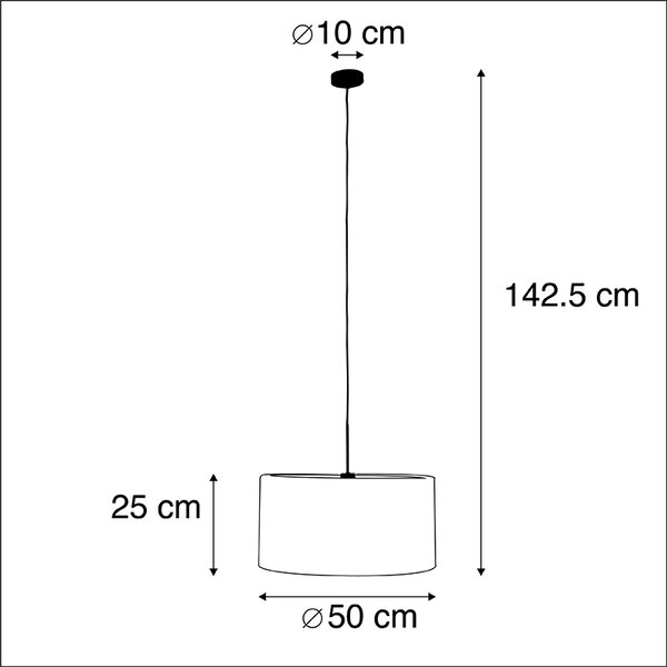 Fekete lógólámpa sárga bársony árnyékolóval és arannyal 50 cm - Combi