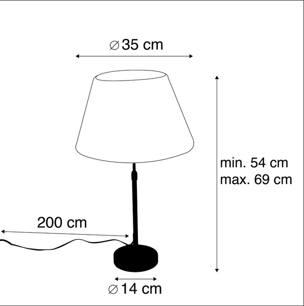 Asztali lámpa arany/bronz színű, redőzött árnyékolóval krém színben 35 cm - Parte