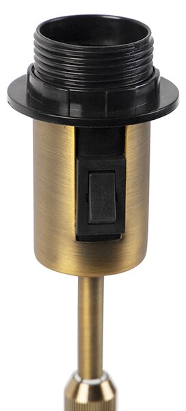 Bronz asztali lámpa redőzött fehér árnyékolóval 35 cm - Parte