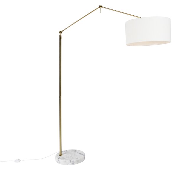 Modern arany állólámpa búrával, fehér 50 cm állítható - Szerkesztő