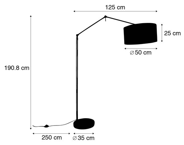 Állólámpa arany színű, világosbarna árnyékolóval, 50 cm állítható - Editor