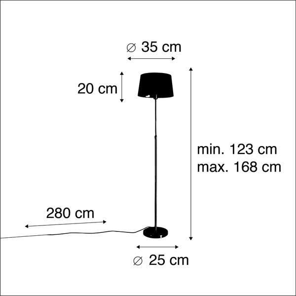 Állólámpa arany/bronz fekete árnyékolóval 35 cm állítható - Parte