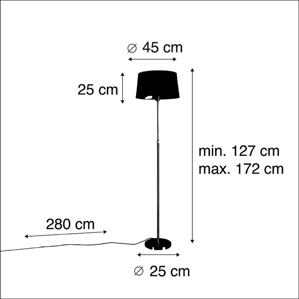 Állólámpa arany/réz fekete árnyékolóval 45 cm állítható - Parte