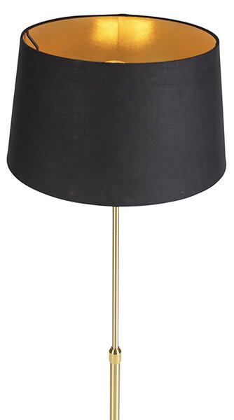 Állólámpa arany/bronz fekete árnyékolóval 35 cm állítható - Parte