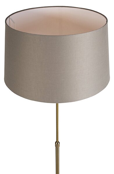 Bronz állólámpa bézs vászonbúrával, 45 cm állítható - Parte
