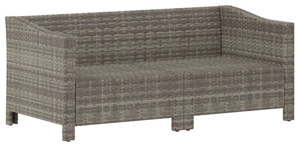 2 részes szürke polyrattan kerti ülőgarnitúra párnákkal