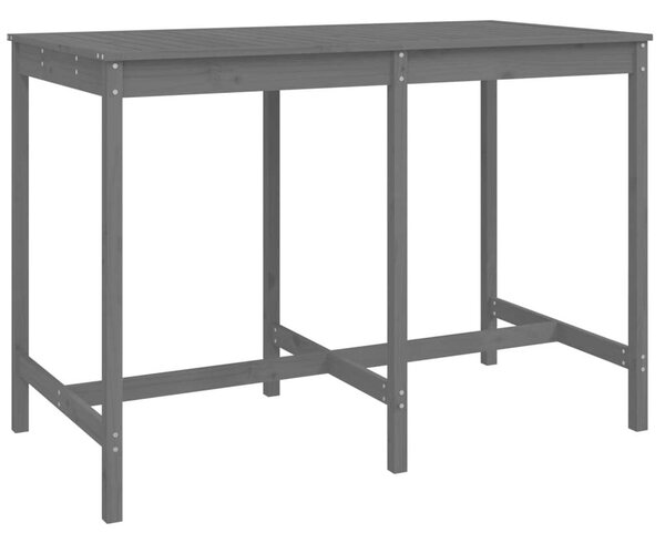 Szürke tömör fenyőfa kerti asztal 159,5x82,5x110 cm
