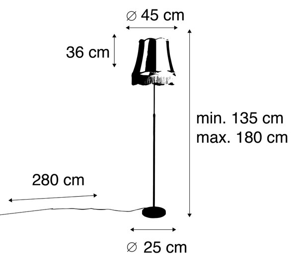 Állólámpa bronz színű Granny árnyékolóval krémszínű 45 cm állítható - Parte