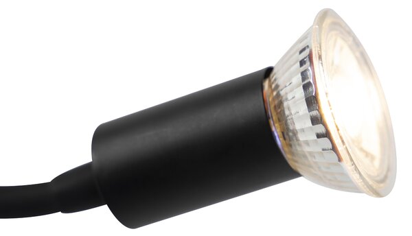 Modern rugalmas fali lámpa USB fekete - Zeno