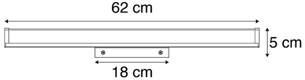 Modern fürdőszobai fali lámpa acél 62 cm IP44 - Cascada