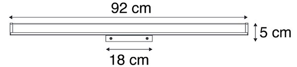 Modern fürdőszobai fali lámpa fekete 92 cm IP44 - Cascada