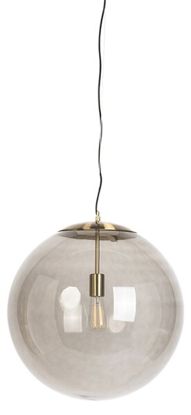 Modern lógólámpa sárgarézzel és füstüveggel 50 cm - Ball