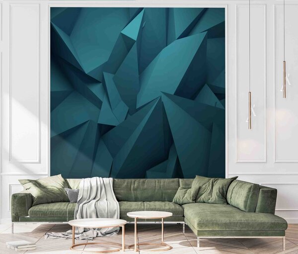 Fotótapéta Kék sokszög alakzatok, Geometriai 3D fotótapéta, Népszerű fotótapéta, u71598 - Tapeko.hu