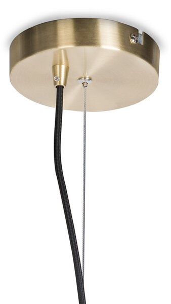 Modern lógólámpa sárgarézzel és füstüveggel 50 cm - Ball