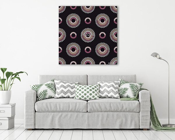 Seamless vector background with abstract geometric pattern. Text (vászonkép)