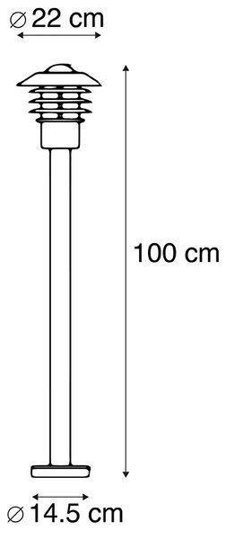 Modern kültéri lámpa fekete 100 cm IP44 - Prato
