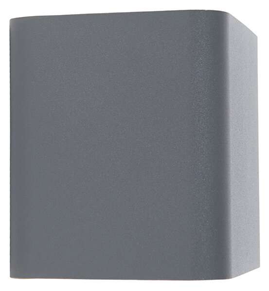 Modern fali lámpa sötétszürke LED-del IP54 négyzet alakú - Evi