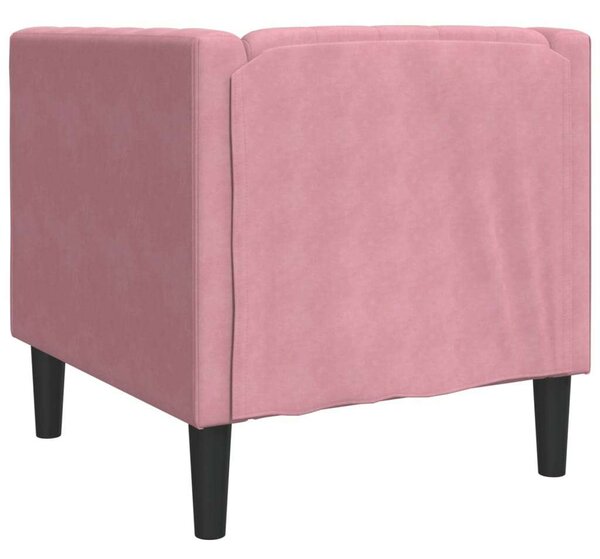 VidaXL rózsaszín bársony Chesterfield kanapéfotel
