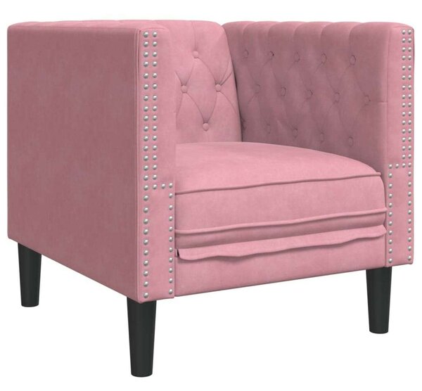 VidaXL rózsaszín bársony Chesterfield kanapéfotel
