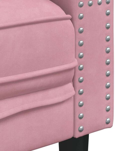 VidaXL rózsaszín bársony Chesterfield kanapéfotel