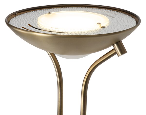 Modern állólámpa bronz olvasólámpával, beépített LED-del, dim to warm - Diva