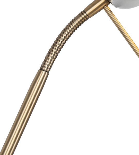 Modern állólámpa bronz olvasólámpával, beépített LED-del, dim to warm - Diva