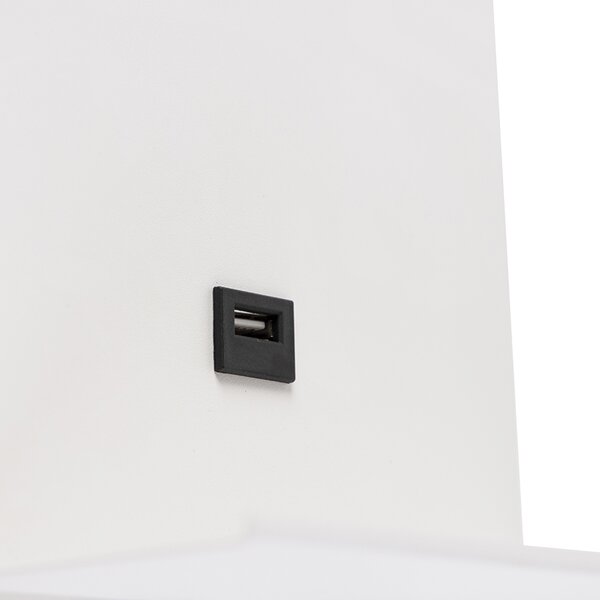 Modern fali lámpa fehér USB-vel és rugalmas karral - Flero