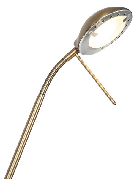 Modern állólámpa bronz olvasólámpával, beépített LED-del, dim to warm - Diva