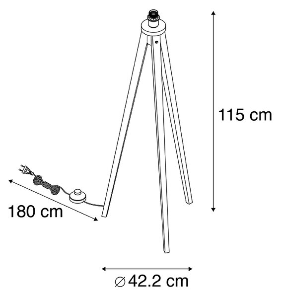Rusztikus állólámpa állvány fekete - Tripod Classic