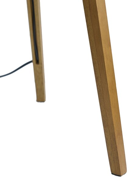 Fa állólámpa narancssárga búrával és arany belsővel 50cm - Tripod Classic