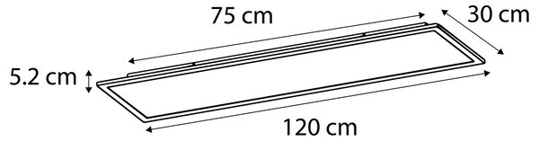Modern mennyezeti lámpa acél 120 cm LED-del, 4 fokozatban szabályozható - Liv