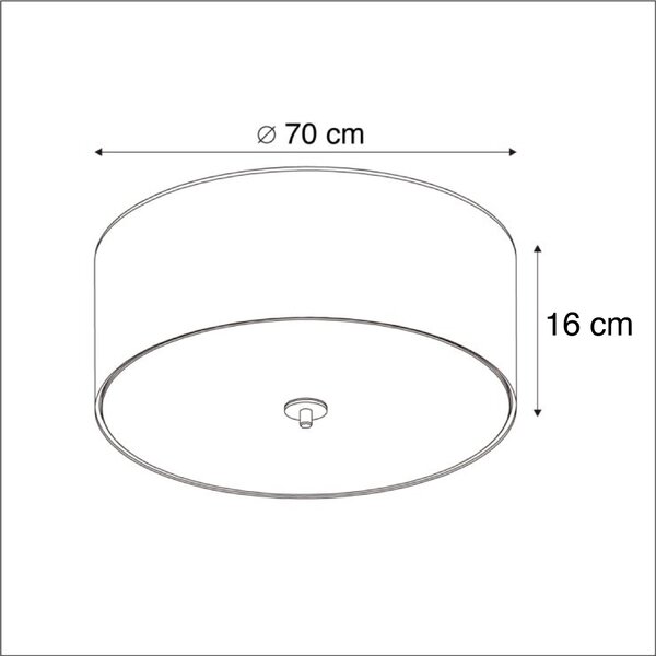 Rusztikus mennyezeti lámpa taupe 70 cm - Drum Jute