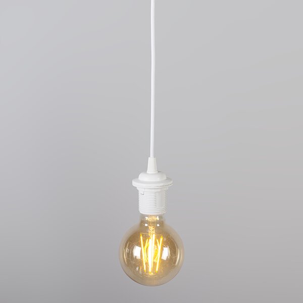 Modern lógólámpa fehér fekete árnyékolóval 45 cm - Pendant