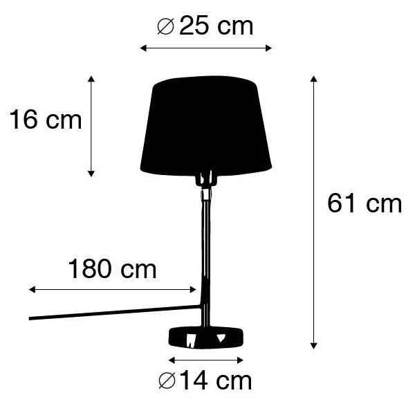 Asztali lámpa arany/réz fehér árnyékolóval 25 cm állítható - Parte