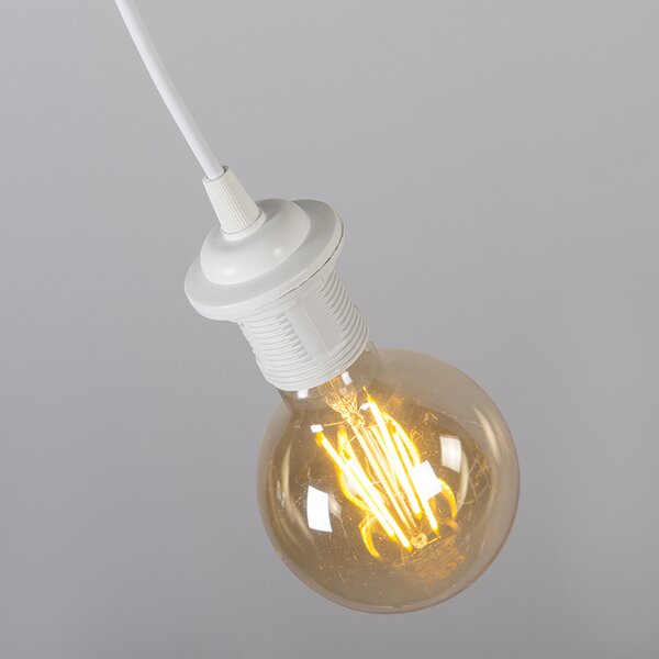 Modern lógólámpa fehér fekete árnyékolóval 45 cm - Pendant