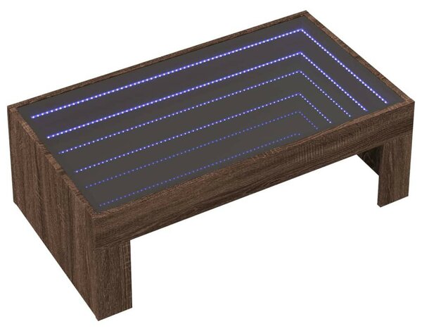 VidaXL LED Dohányzóasztal - Barna Tölgy - 90x50x30 cm