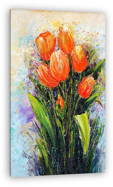 Narancssárga tulipánok festmény (vászonkép)