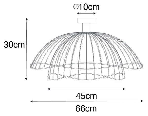 Design mennyezeti lámpa fekete 66 cm - Pua