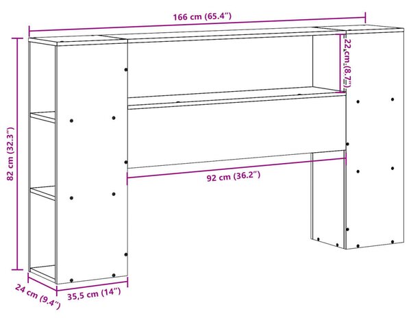VidaXL Fehér Fenyőfa Fejtámla Tárolóval - 160 cm